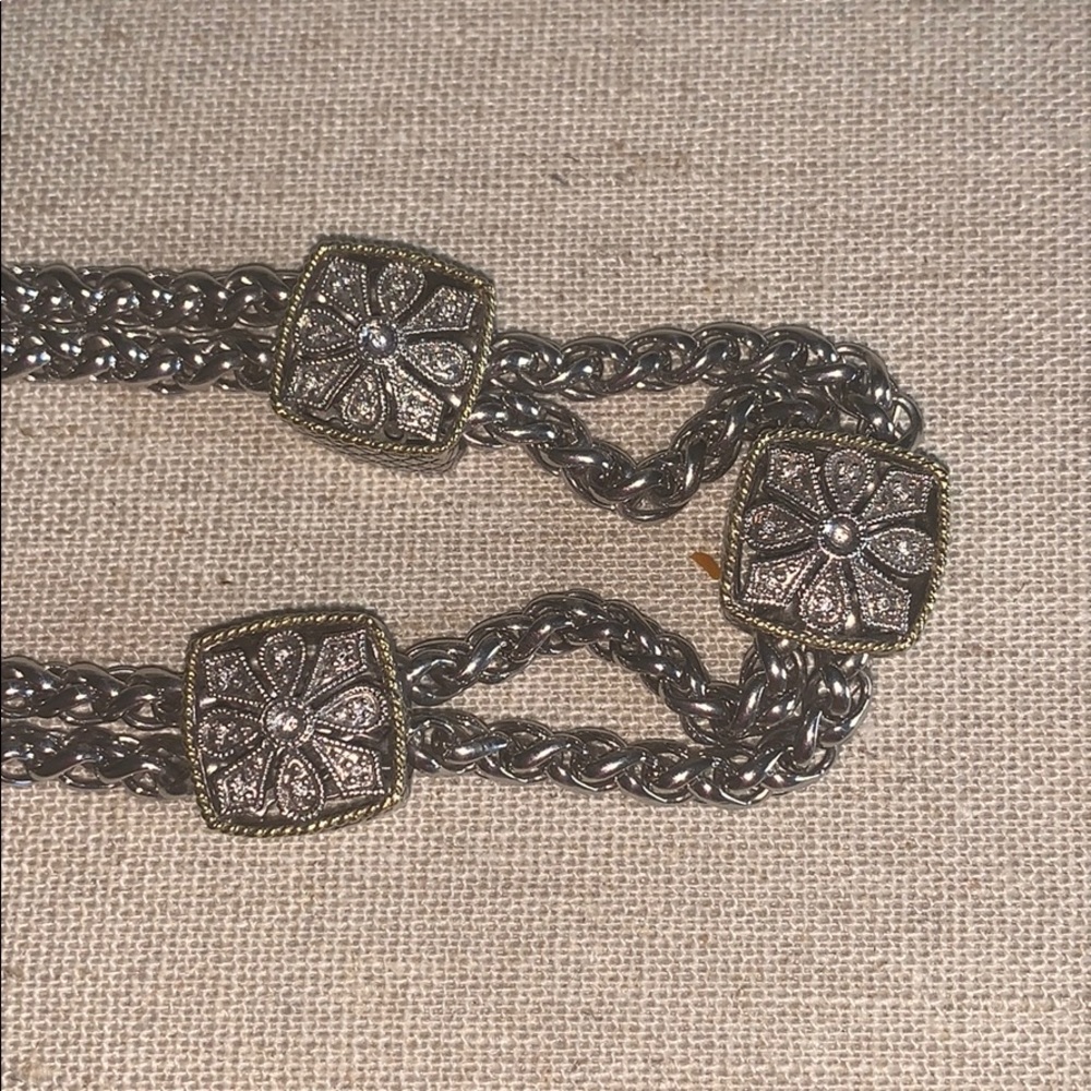 ANDREA CANDELA 18K & SS DIAMOND BRACELET - Picture 4 of 11